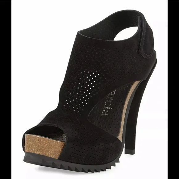 Pedro Garcia Petunia Perforated Suede Sandal Black - Picture 2 of 11